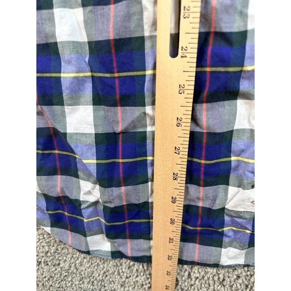 James Meade Limited Shirt Womens 14 1/2 L Plaid Cotton Long Sleeve Blouse FLAW - Picture 10 of 12